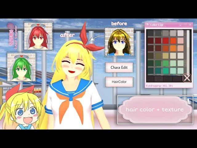 How to change Hair Texture || Tutorial || Sakura School Simulator