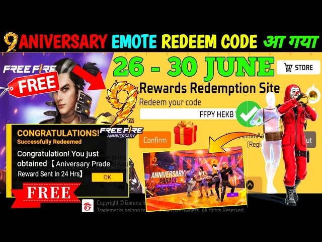 FREE FIRE REDEEM CODE TODAY JUNE 27 FREE FIRE REDEEM CODE | FF REDEEM CODE TODAY JUNE 27