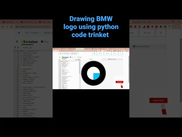 drawing #bmw #logo using #python #code #programming #technology #tech #compiler #coding #trinket