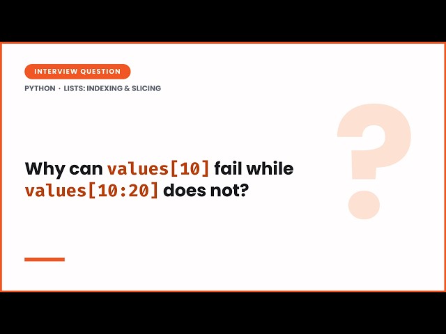 Why values[10] Fails but values[10:20] Works | Python Interview Question #python #interview