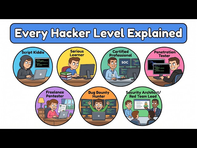 Every Hacker Level Explained (Level 1 to Level 7) | From Script Kiddie to $32,000 Bug Bounty Hunter