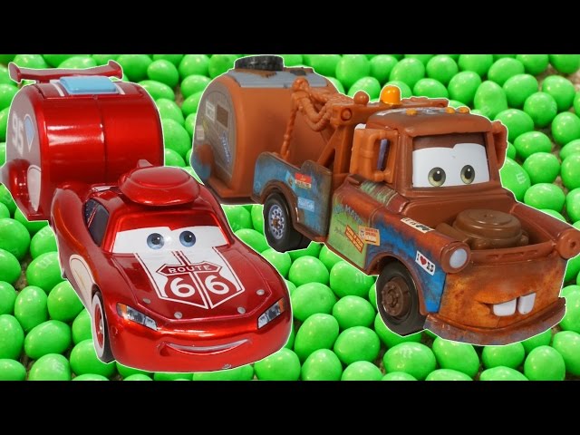 Lightning Mcqueen and Mater Find Magic Beans!!! Funny Cars Toon Candy