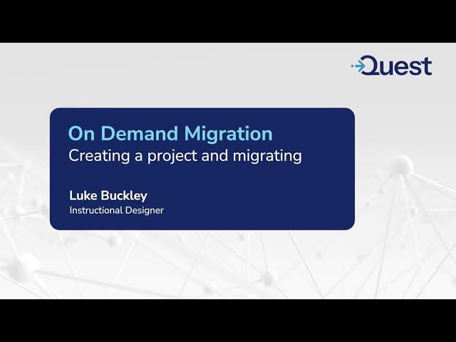 Creating a project and migrating in On Demand Migration