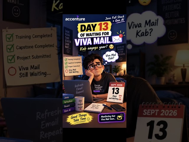 Day 13 of Waiting for Viva Mail 😭📩 | When Will the Viva Email Come? #shorts #accenture #music #short