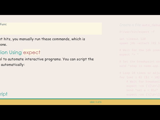 Automate Java Debugging with rlwrap and expect Scripts
