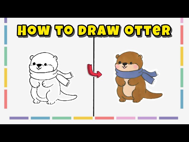 How to Draw an Otter – Animal Drawing Tutorial with Colors
