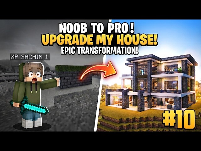 NOOB TO PRO! UPGRADE MY HOUSE! | Minecraft Survival Series Ep 10