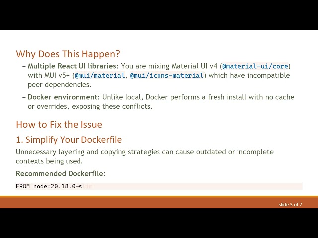 Resolving Next.js Dependency Conflicts in Docker Builds vs Local Environment