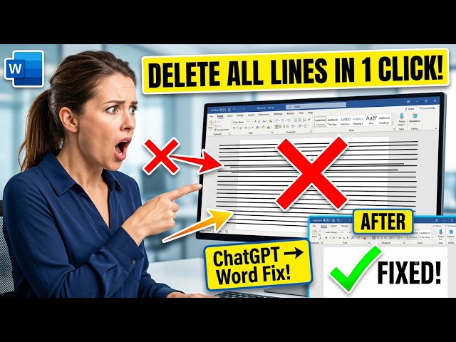 Stop Deleting Word Lines One by One! This Hidden Trick Removes Them All Instantly 🤯 #ChatGPT #word