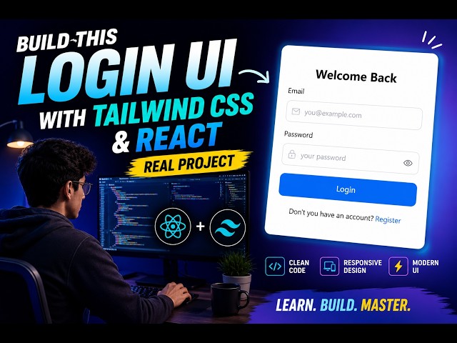Build a Modern Login UI with Tailwind CSS & React ⚛️ | Real Project for Beginners