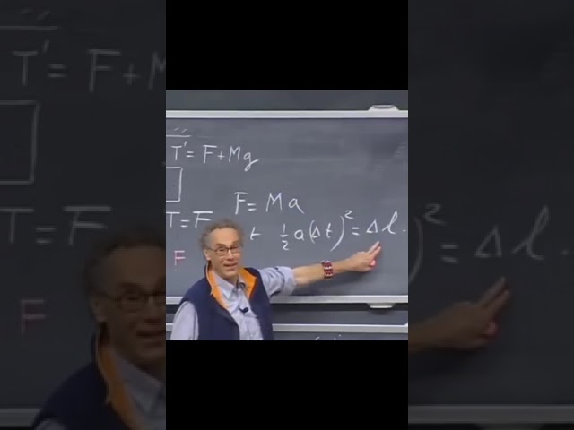Walter Lewin illustrates the effect of inertia on a system