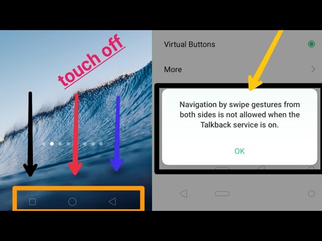 Navigation by swipe features from both side is not allowed when the TalkBack service in on// problem