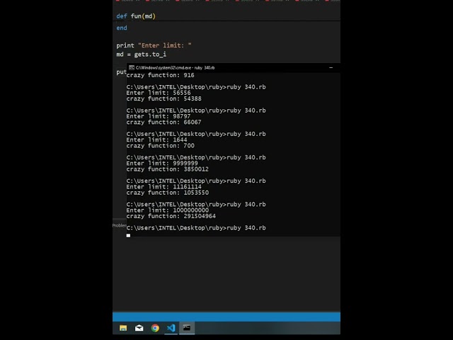 ruby | Euler project 'crazy function' | CodeLearning