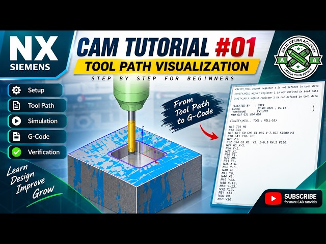 Siemens NX CAM Tutorial #01 | Tool Path Visualization & G-Code generation ⚙️