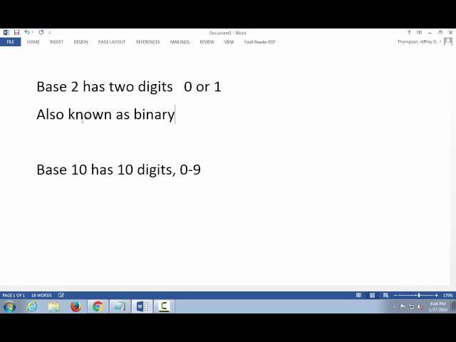 CIT1173 C++ Jan27  Binary and Hex