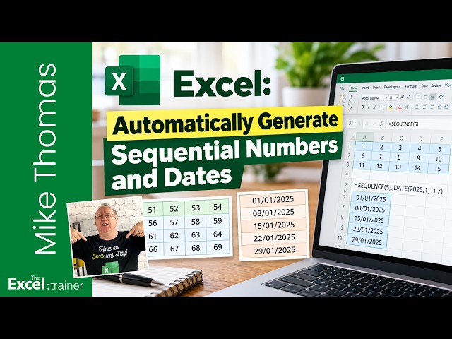 Excel: Automatically Generate Sequential Numbers and Dates (SEQUENCE Function)