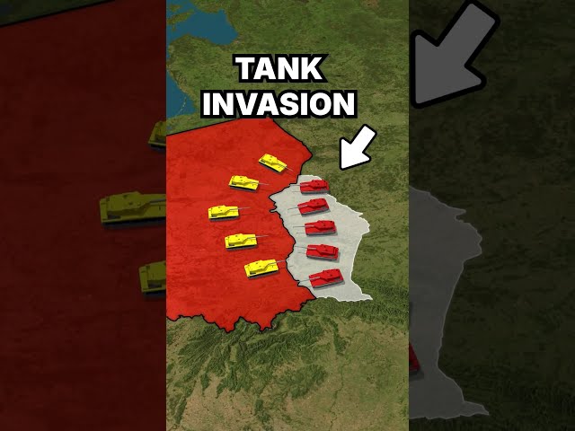 How to Make a 3D Tank Invasion with a Moving Front Line #MapAnimation #Shorts #3D #Tank #Invasion