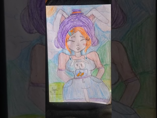 Dreamy Girl with Bunny & Goldfish 🐰🐠 | Hand-Drawn Art Comes to Life. #shorts