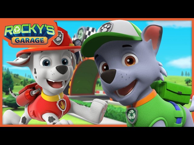 Rocky RACES to Marshall's Rescue! 🔥- Rocky's Garage Compilation - PAW Patrol