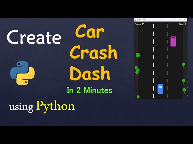 Create Car Crash Python Game using Pygame | Python mini project for beginners #python 
