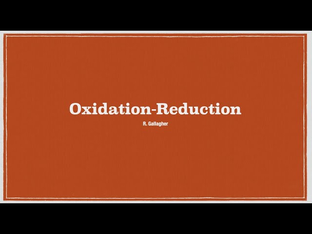 Oxidation & Reduction