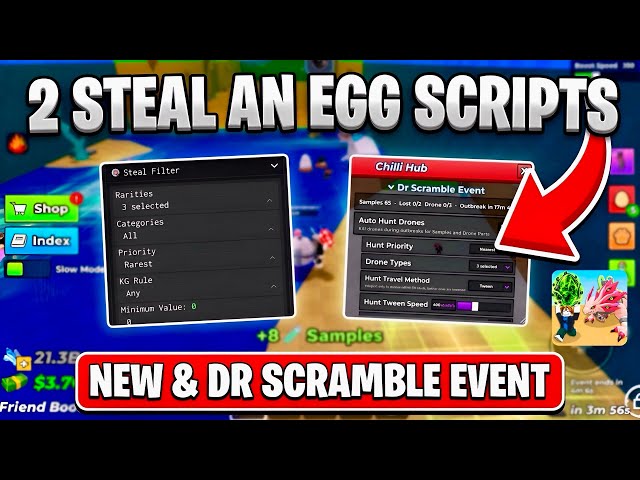 [NO KEY] 2 NEW Steal An Egg Scripts! (Roblox) | 🥚 AUTO STEAL + DELTA EXECUTOR + DR SCRAMBLE EVENT!