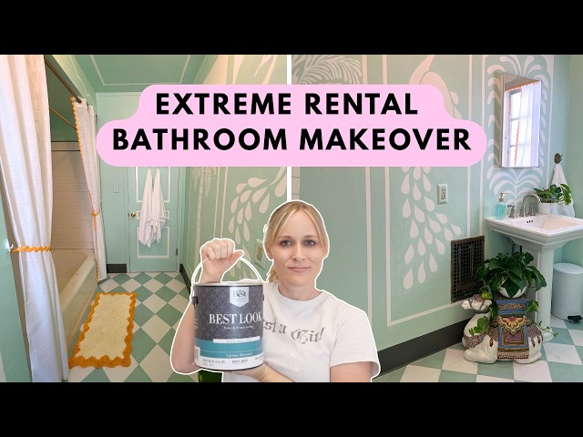 My EPIC Renter-Friendly Bathroom Makeover | Colorful Maximalist Makeover