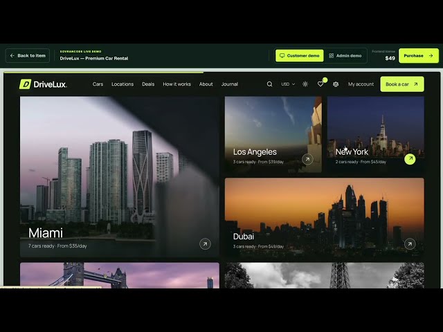DriveLux – Premium Car Rental Website Template | Next.js + Admin Dashboard