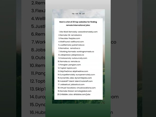 20 Remote Job Sites