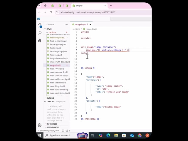 Shopify Custom Image Section with Schema
