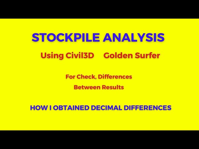 How i obtained decimal differences on stockpile analysis