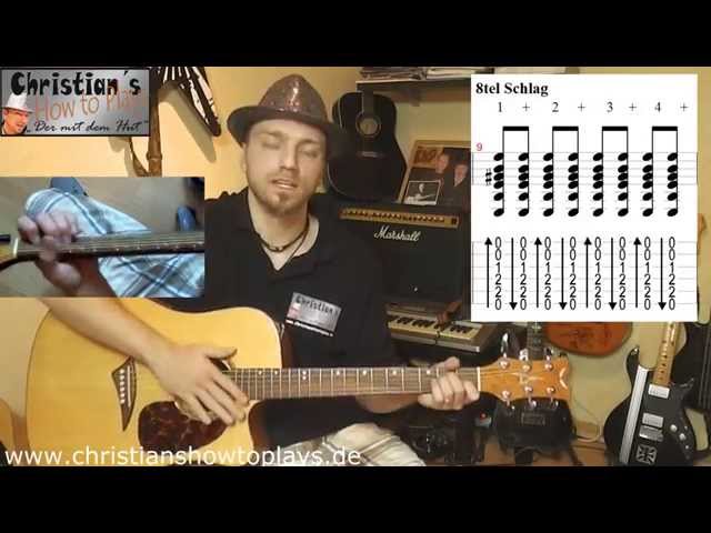 Die ersten Gitarren Anschläge/Strumming | Westernanschlag Feuerlageranschlag Rhythmusgitarre