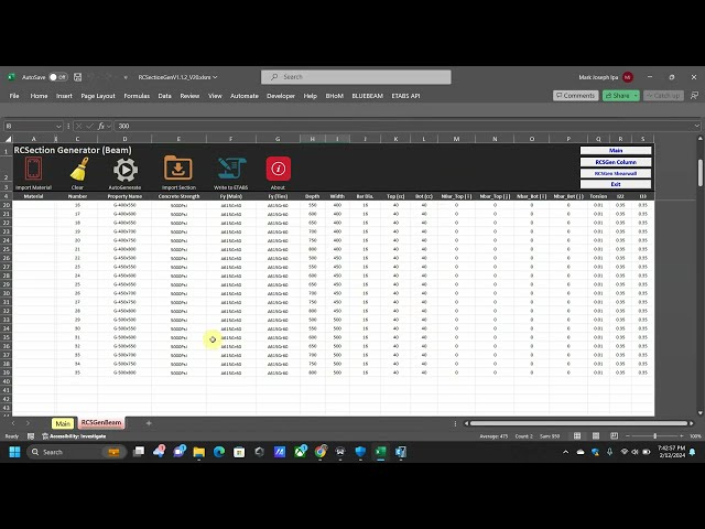 ETABS - Beam Section Generator