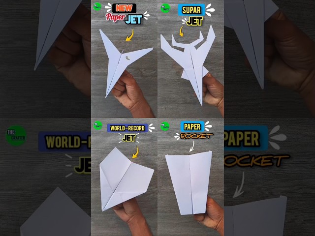 How to make a New 4 type of super fast flying rocket Jet plane , 4 Types Of paper planes , #shorts