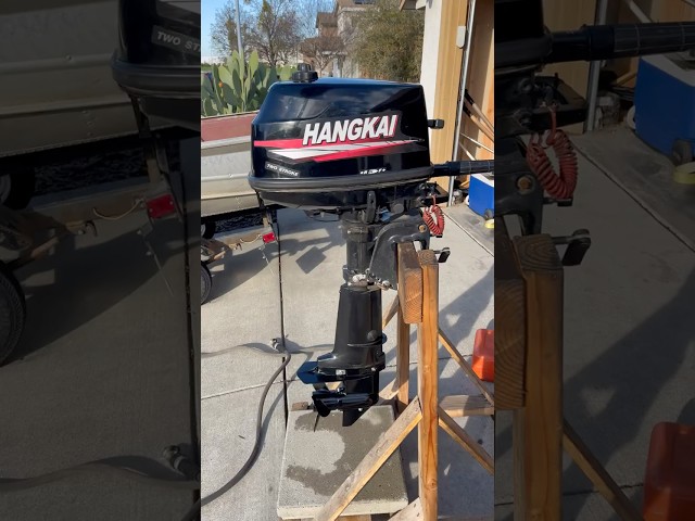 Hangkai 6hp 2 stroke outboard motor surprisingly decent quality. #2stroke#boat#outboard