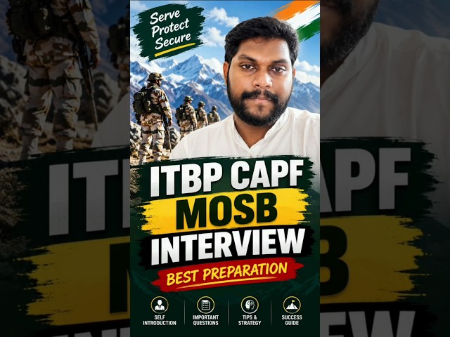ITBP CAPF AC MO Interview 2026 | MOSB Medical Officer Interview