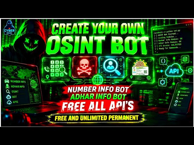 How to create your own OSINT bot | number information bot | adhar information bot | with using API 