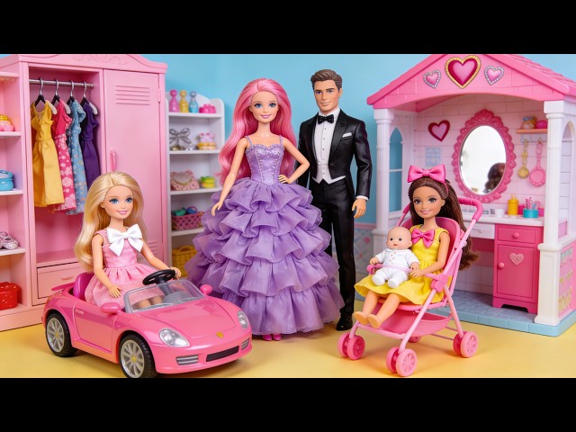 650 Minutes Satisfying with Unboxing Barbie Doll Pink Bedroom,Kitchen Collection Review Toys | ASMR