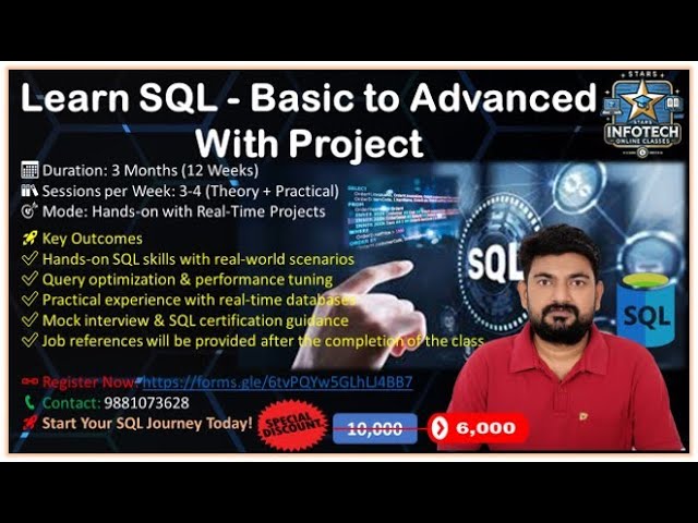 Learn SQL Basic to Advance - Introduction | Syllabus | Enroll Fees Structure | SQL नोकरीसाठी तयारी