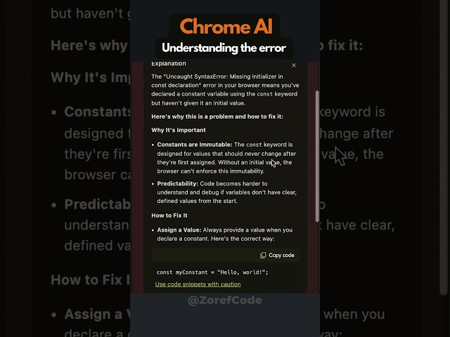AI in Chrome Devtools