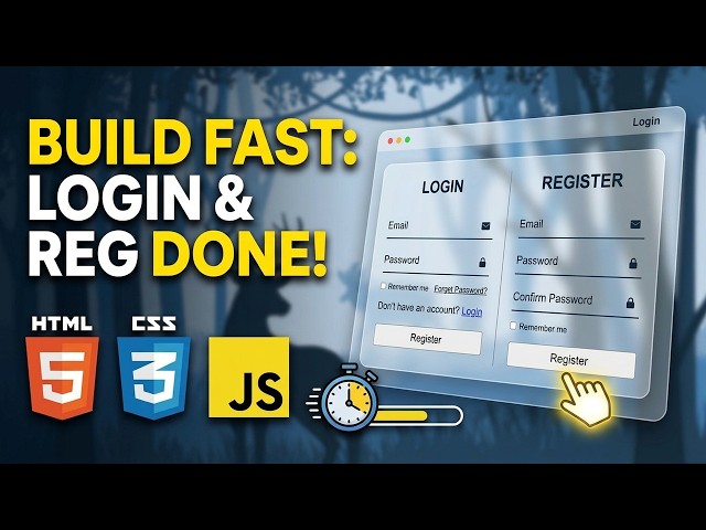 Login and Register Page using HTML, CSS & JavaScript