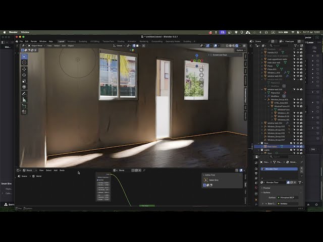 Realistic Window View and World Lighting with Sky Texture in Blender