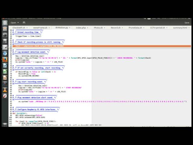 Raspberry Pi CCTV Project Source Code Highlights