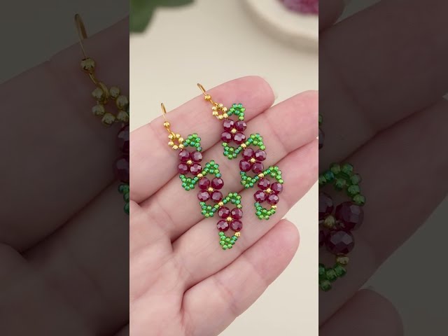 Simple Earrings Making at Home with Seed Beads, Crystals and Beading Thread! #shorts