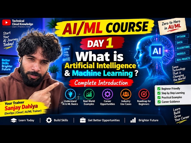 AI/ML Course Day 1 | What is Artificial Intelligence & Machine Learning Start AI Career from Zero