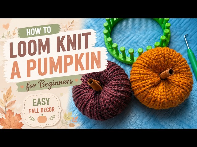 How to Loom Knit a Pumpkin for Beginners | Easy Fall Decor