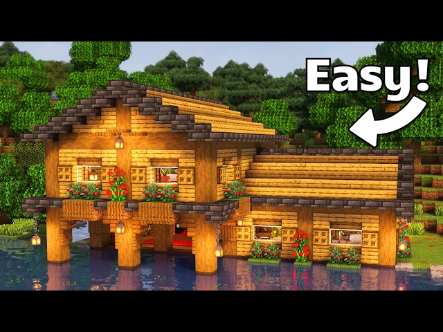 Minecraft: How to build a Lakeside Survival House! | Tutorial 🏡