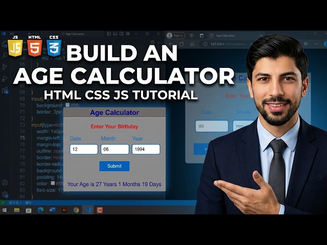 Age Calculator using HTML, CSS & JavaScript | Beginner Project