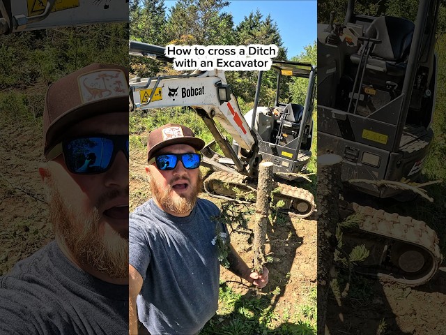 How to cross ditch with excavator #construction #tutorial