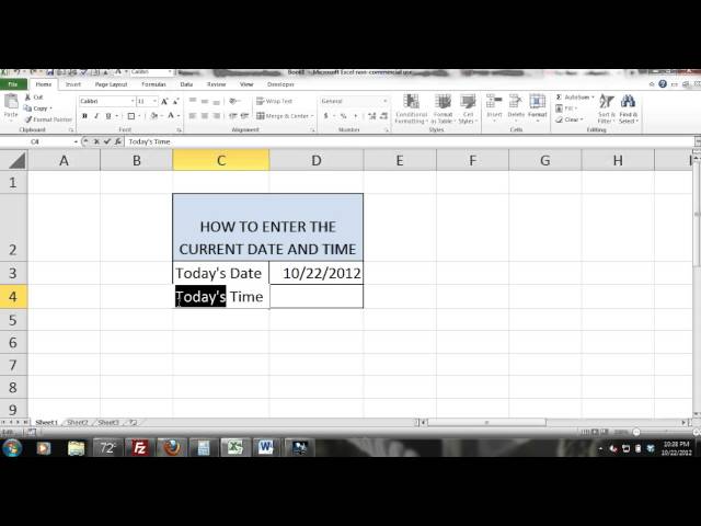 Excel Tutorial: Data-Entry How to Enter Current Date and Time